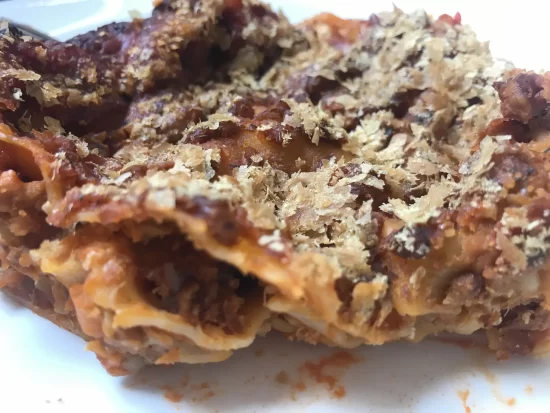 Lasaña de Soja texturizada y Lentejas