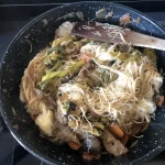 Noodles de arroz con verduras